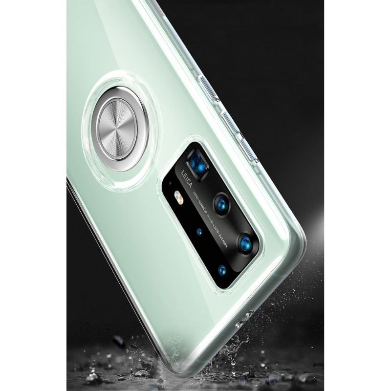 Futerały do Huawei P40 Pro Obrzeża Z Przezroczystym Pierścieniem Magnetycznym