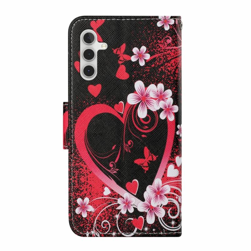 Etui Folio Do Samsung Galaxy A16 5g CZerwone Serce