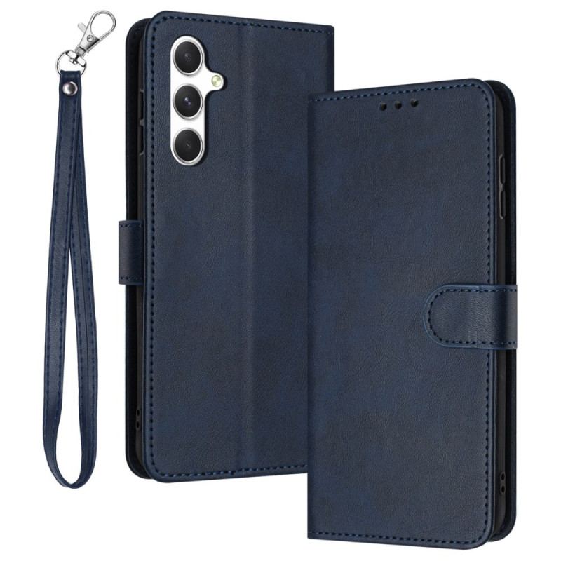 Etui Folio Do Samsung Galaxy A16 5g Gładka Skóra Z Paskiem