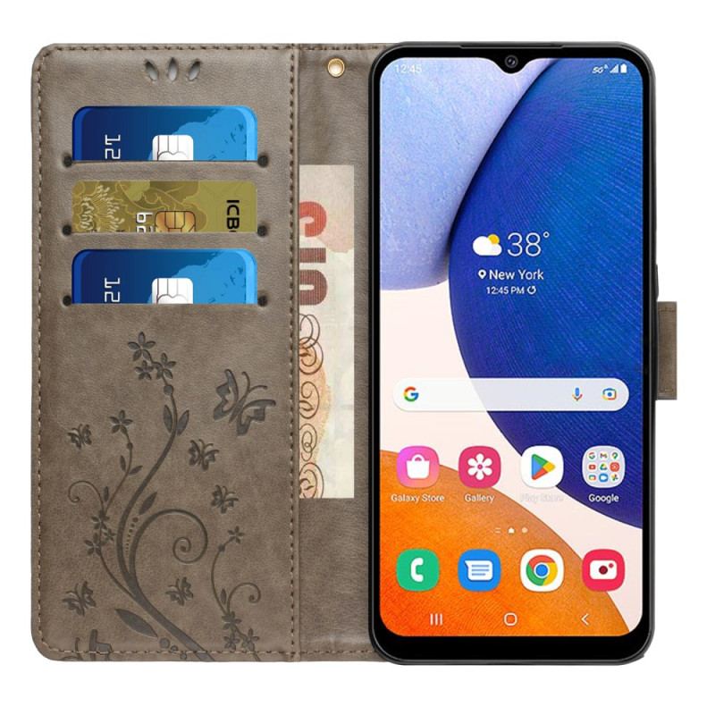 Etui Folio Do Samsung Galaxy A16 5g Kwiaty I Motyle