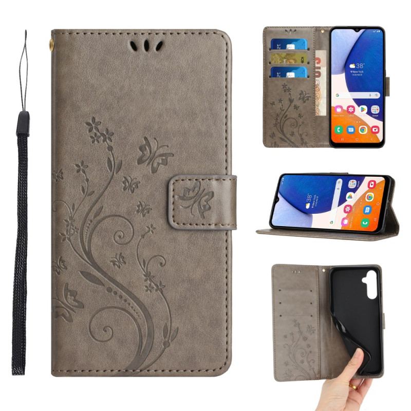 Etui Folio Do Samsung Galaxy A16 5g Kwiaty I Motyle