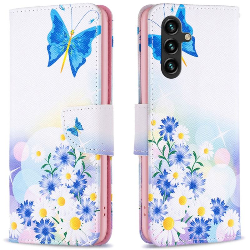 Etui Folio Samsung Galaxy A16 5g Akwarela Z Motylami I Kwiatami Etui Ochronne