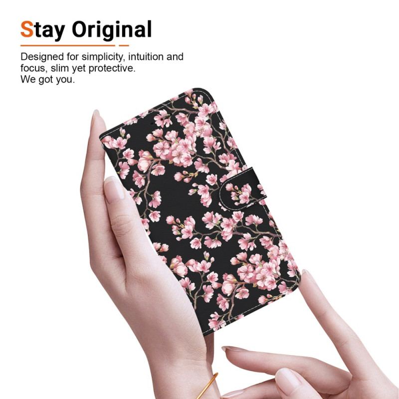 Etui Folio Samsung Galaxy A16 5g Kwiaty Śliwy