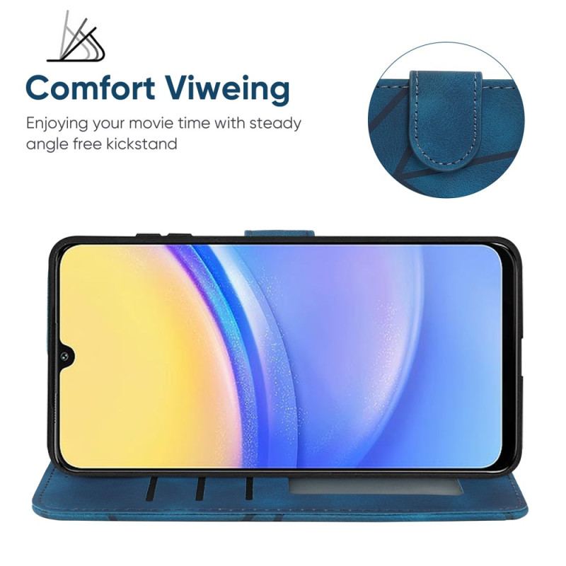 Etui Folio Samsung Galaxy A16 5g Linie Z Efektem Zamszu