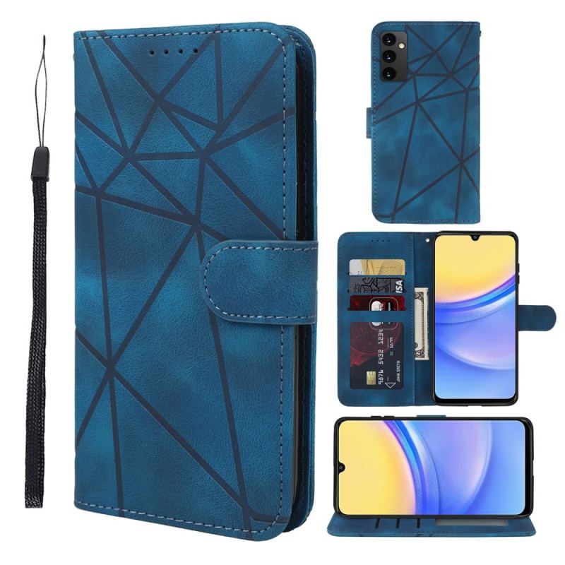 Etui Folio Samsung Galaxy A16 5g Linie Z Efektem Zamszu