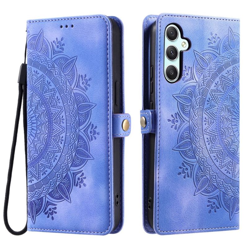 Etui Folio Samsung Galaxy A16 5g Mandala Z Efektem Zamszu Z Paskiem