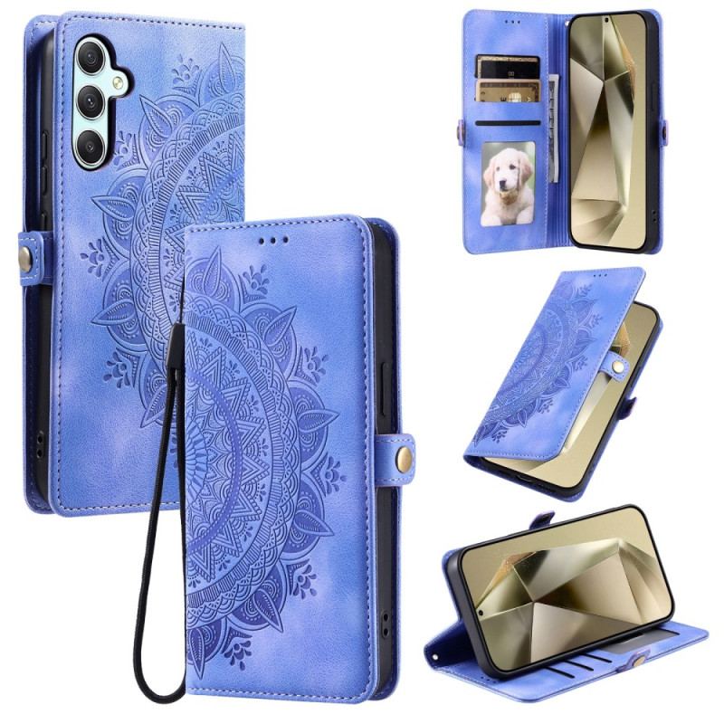 Etui Folio Samsung Galaxy A16 5g Mandala Z Efektem Zamszu Z Paskiem