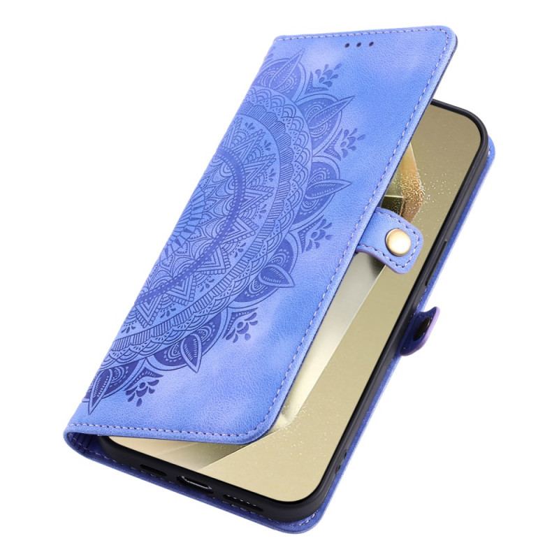 Etui Folio Samsung Galaxy A16 5g Mandala Z Efektem Zamszu Z Paskiem