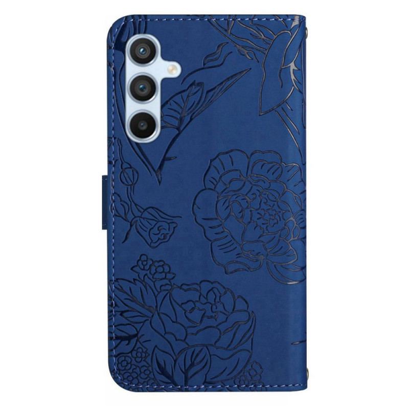 Etui Folio Samsung Galaxy A16 5g Nadruk Motyl Z Paskiem Etui Ochronne