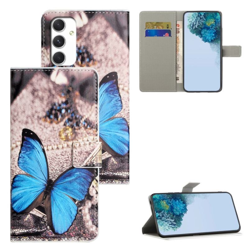 Etui Folio Samsung Galaxy A16 5g Niebieski Motyl