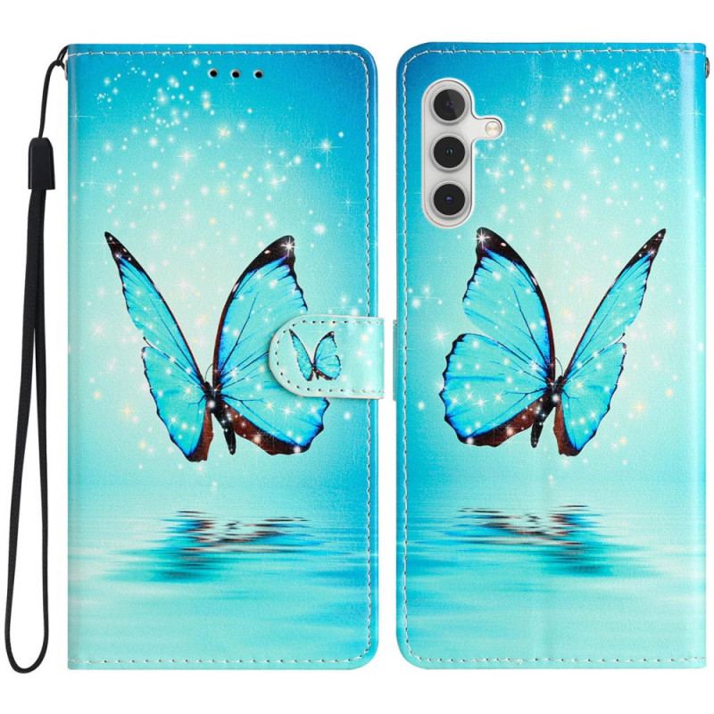 Etui Folio Samsung Galaxy A16 5g Niebieski Motyl Etui Ochronne