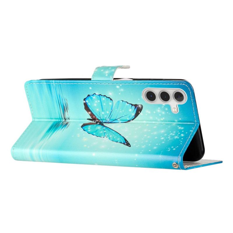 Etui Folio Samsung Galaxy A16 5g Niebieski Motyl Etui Ochronne