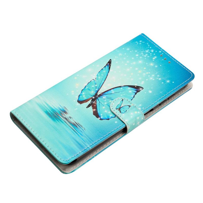 Etui Folio Samsung Galaxy A16 5g Niebieski Motyl Etui Ochronne