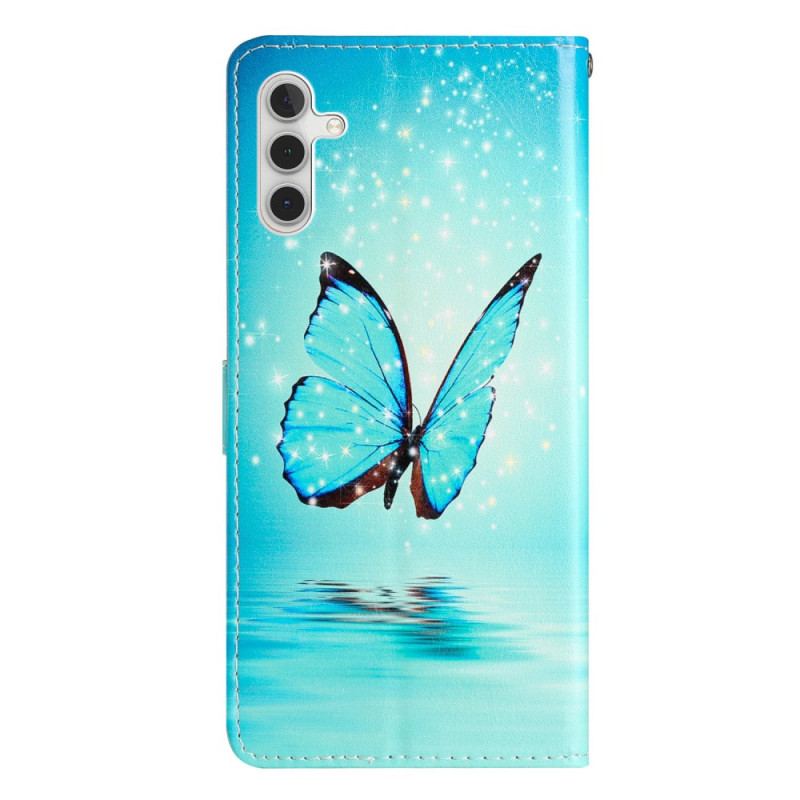 Etui Folio Samsung Galaxy A16 5g Niebieski Motyl Etui Ochronne