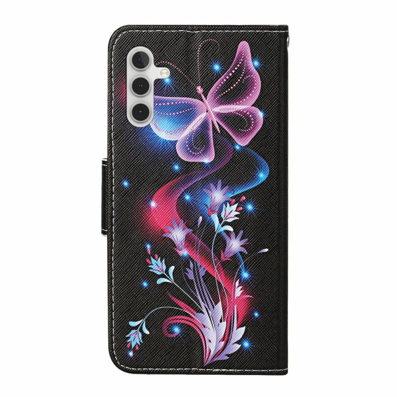 Etui Folio Samsung Galaxy A16 5g Świecące Motyle Etui Ochronne