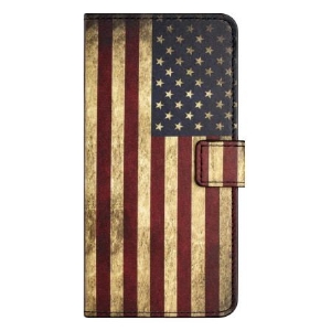 Etui Folio Samsung Galaxy A16 5g Vintage Flaga Amerykańska Etui Ochronne