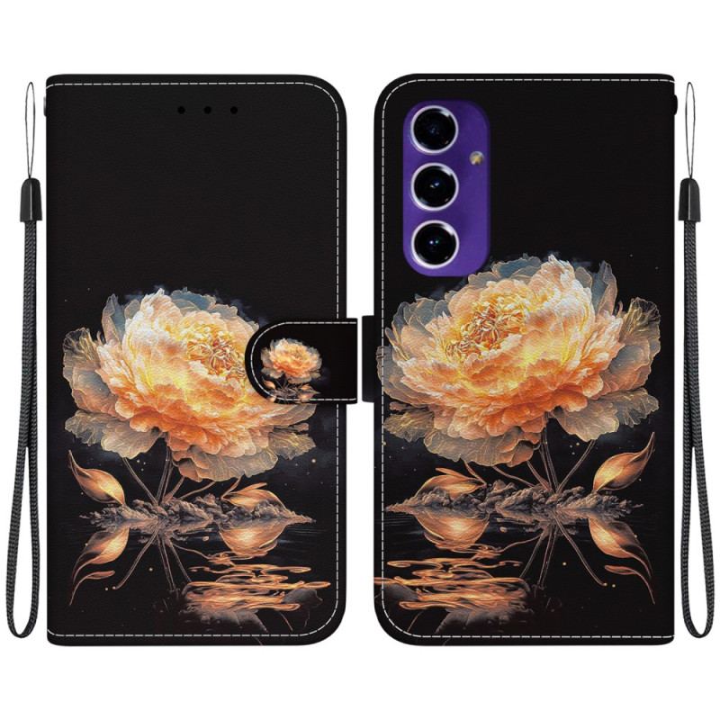 Etui Folio Samsung Galaxy A16 5g Złota Piwonia Etui Ochronne