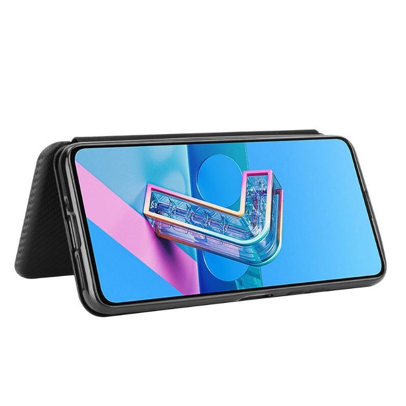 Etui Folio do Asus Zenfone 7 / Zenfone 7 Pro Efekt Włókna Węglowego