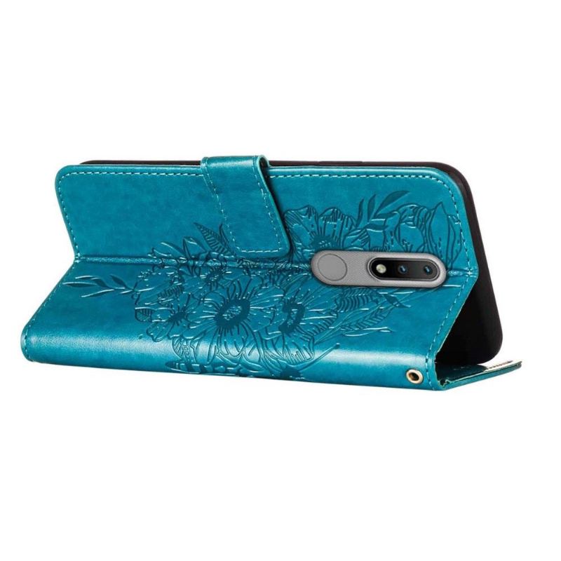 Etui Folio do Nokia 2.4 Butterfly Flower Posiadacz Karty