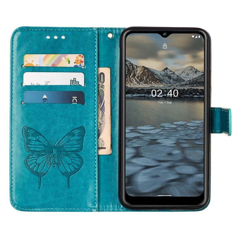 Etui Folio do Nokia 2.4 Butterfly Flower Posiadacz Karty