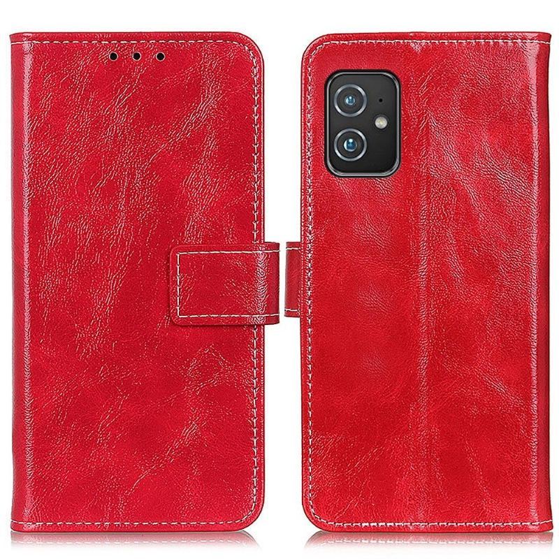 Etui Folio do Asus Zenfone 8 Luksusowe Szwy Z Efektem Skóry