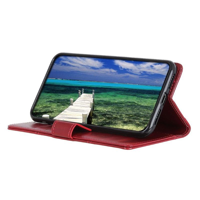 Etui Folio do Asus Zenfone 8 Obrzeża Efekt Skóry Z Nitami