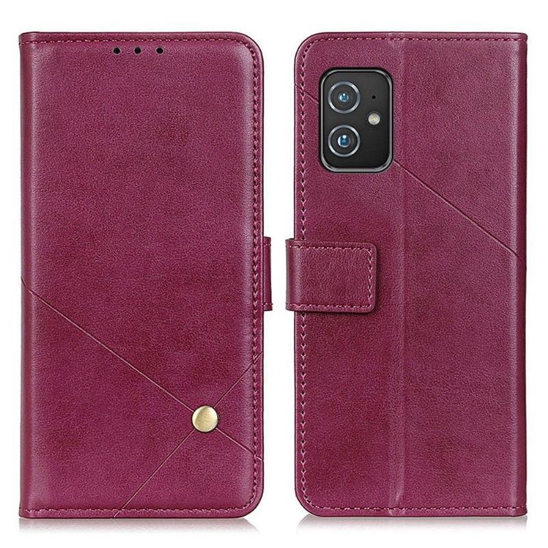 Skórzany Futerał do Asus Zenfone 8 Etui Folio Klapa Ze Sztucznej Skóry Z Nitem