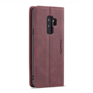 Etui Folio do Samsung Galaxy S9 Plus Classic Faux Leather - Wino Czerwone