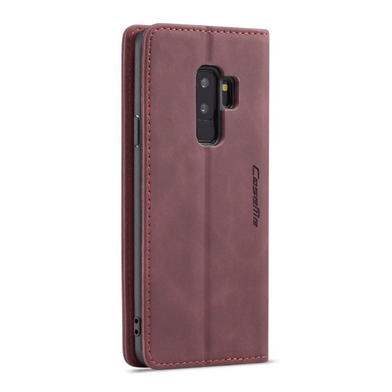 Etui Folio do Samsung Galaxy S9 Plus Classic Faux Leather - Wino Czerwone