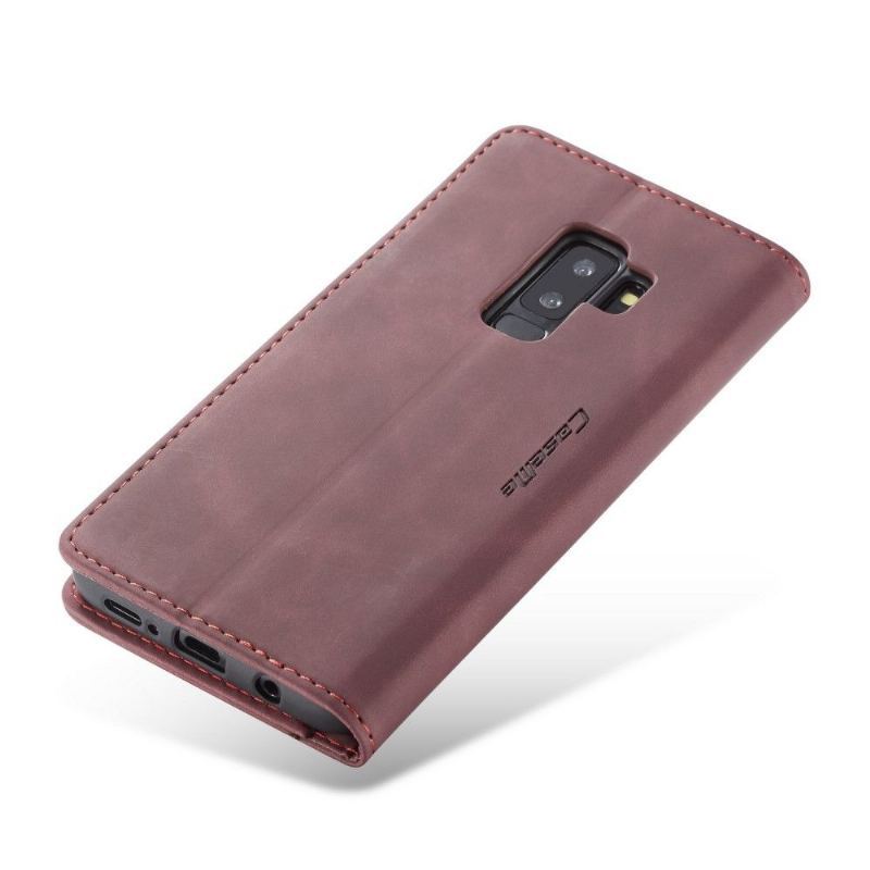 Etui Folio do Samsung Galaxy S9 Plus Classic Faux Leather - Wino Czerwone