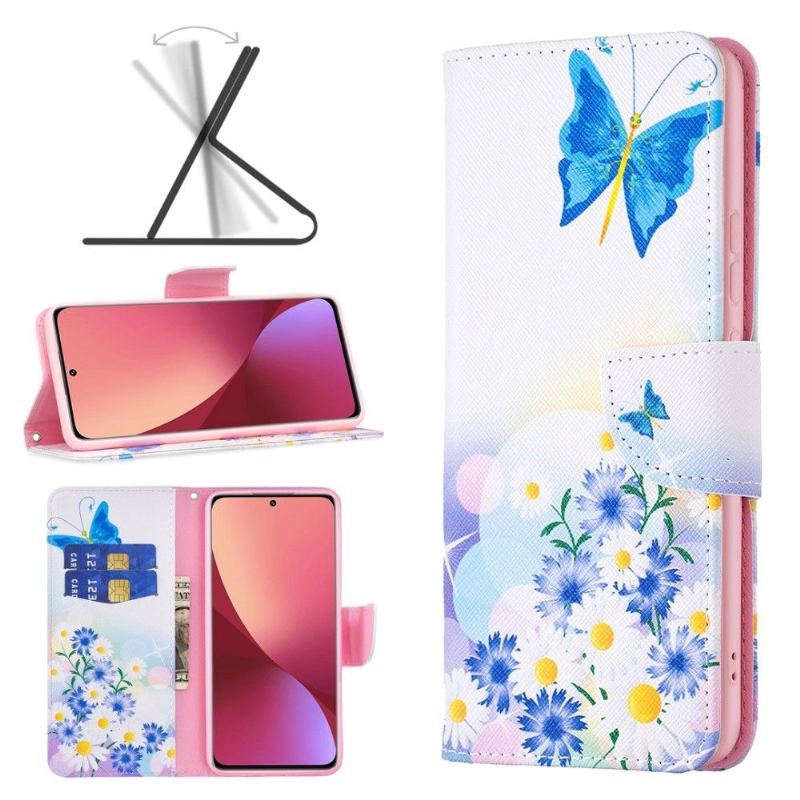 Etui Folio do Xiaomi 12 Motyl I Stokrotki