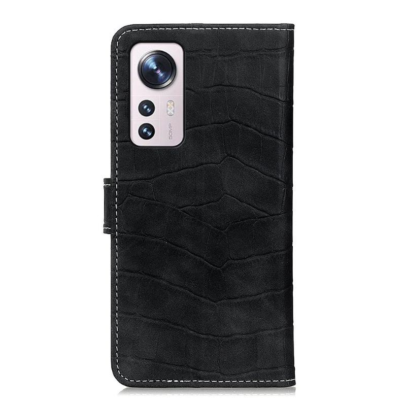 Etui Na Telefon Pokrowce do Xiaomi 12 Biznes Croco Look Stitching