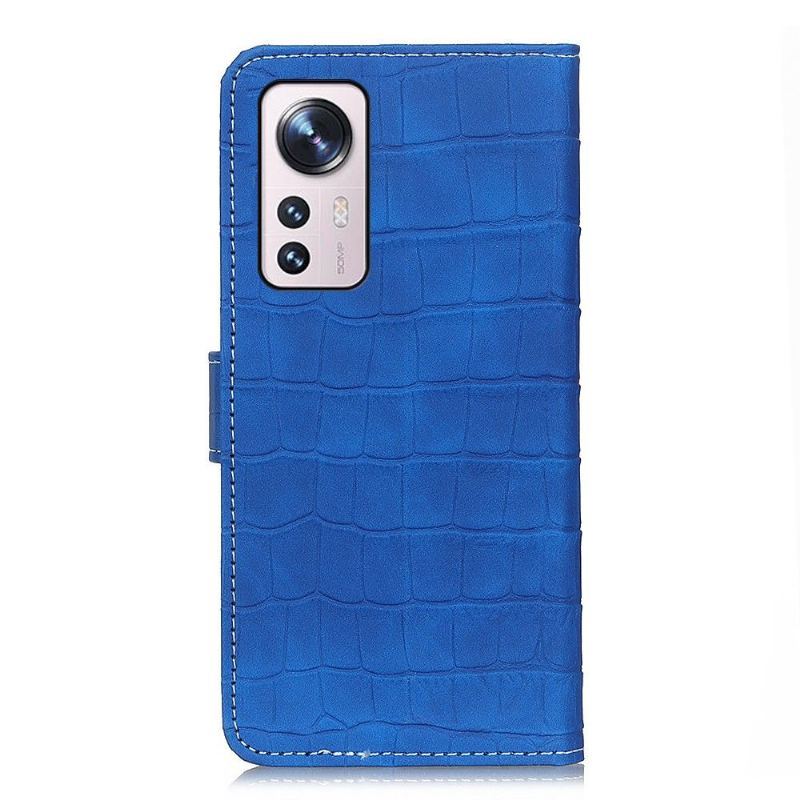 Etui Na Telefon Pokrowce do Xiaomi 12 Biznes Croco Look Stitching