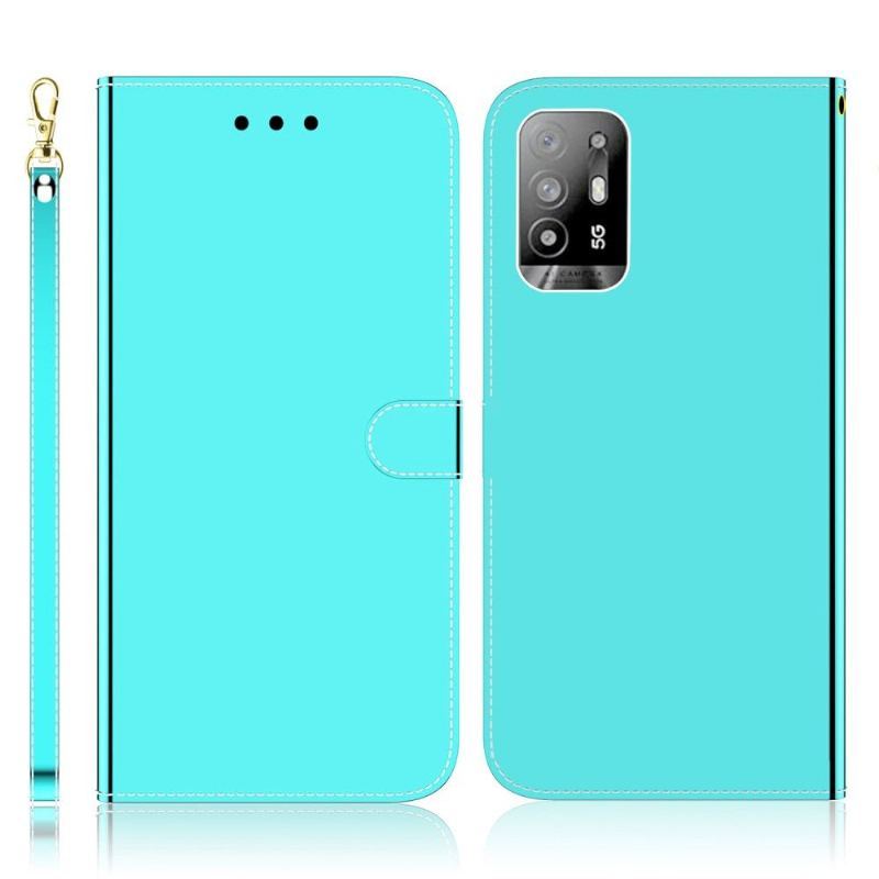 Etui Folio do Oppo A94 5G Efekt Lustra Ze Sztucznej Skóry