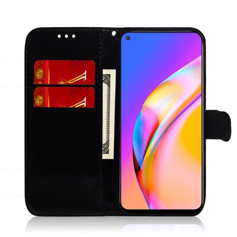 Etui Folio do Oppo A94 5G Efekt Lustra Ze Sztucznej Skóry