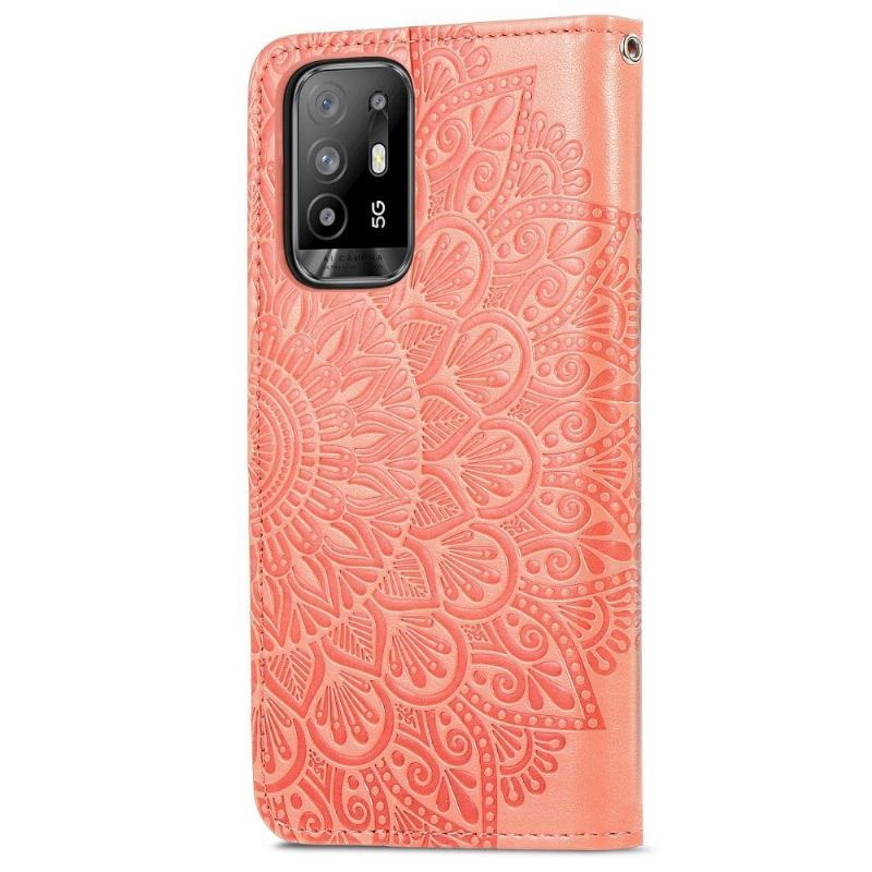 Etui Folio do Oppo A94 5G Obrzeża Mandala Liść