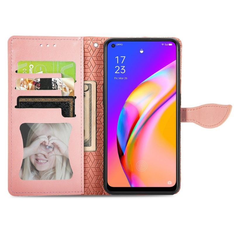 Etui Folio do Oppo A94 5G Obrzeża Mandala Liść