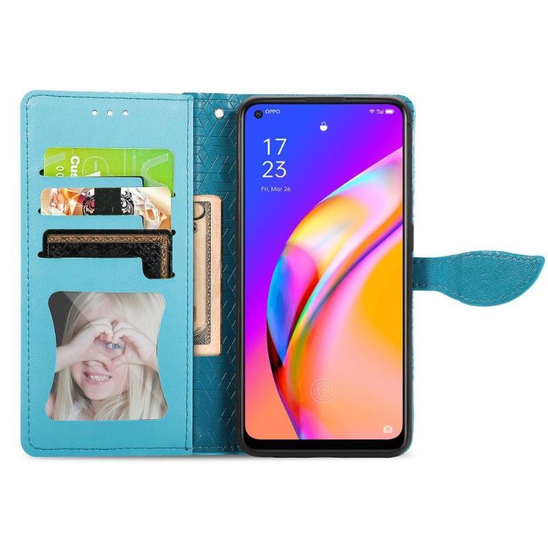 Etui Folio do Oppo A94 5G Obrzeża Mandala Liść