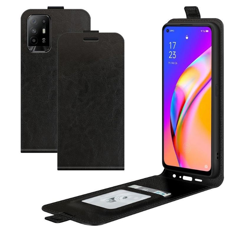 Skórzany Futerał do Oppo A94 5G Anti-fall Etui Folio Ze Sztucznej Skóry W Pionie