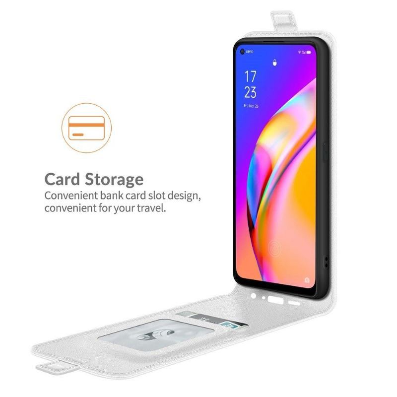 Skórzany Futerał do Oppo A94 5G Anti-fall Etui Folio Ze Sztucznej Skóry W Pionie