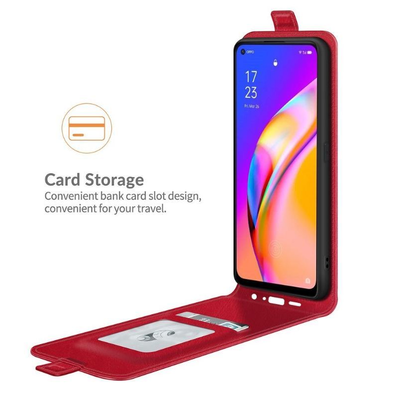 Skórzany Futerał do Oppo A94 5G Anti-fall Etui Folio Ze Sztucznej Skóry W Pionie