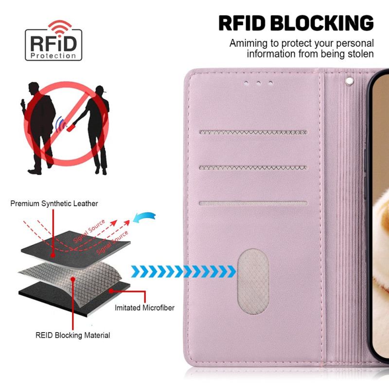 Etui Folio Do Motorola Edge 50 Neo Koty Ze Smyczą Blokującą Rfid