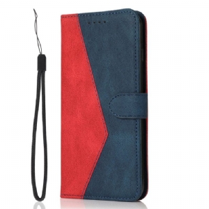 Etui Folio Samsung Galaxy S24 Fe Dwukolorowy Stylowy Pasek Etui Ochronne