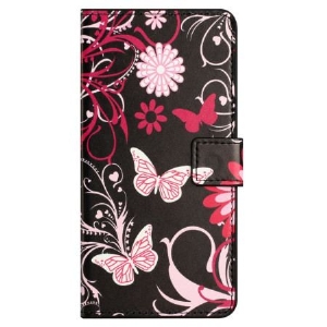 Etui Folio Samsung Galaxy S24 Fe Motyle Na CZarnym Tle Etui Ochronne