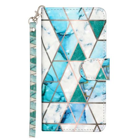 Etui Folio Samsung Galaxy S24 Fe Zielony Marmur Z Paskiem