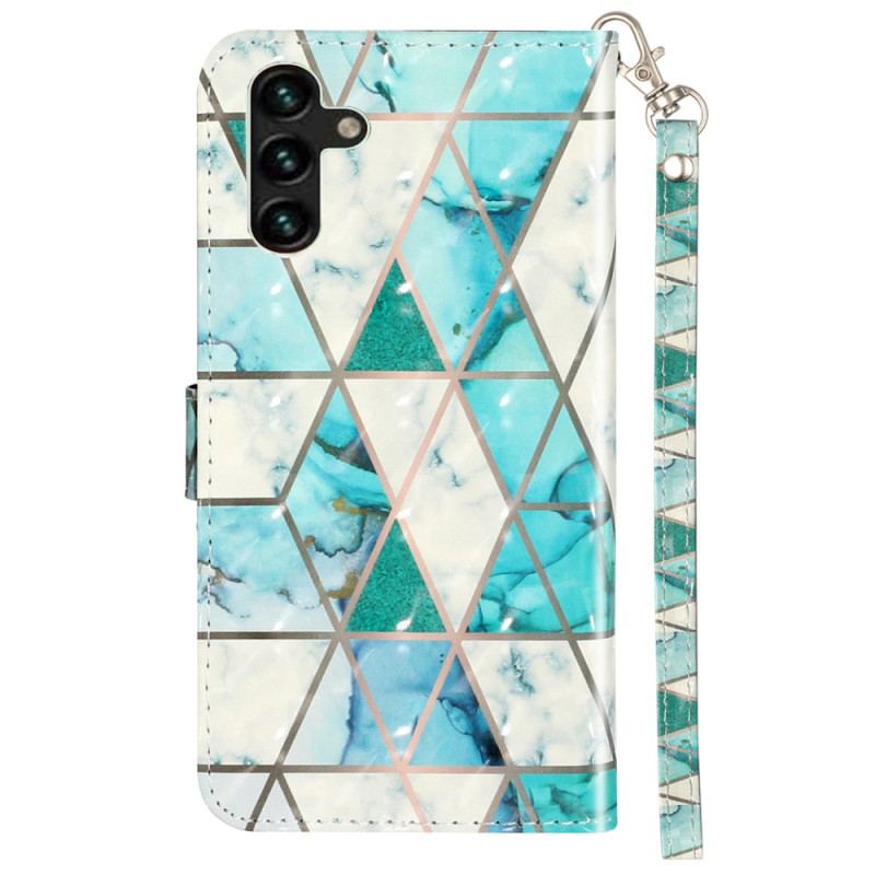 Etui Folio Samsung Galaxy S24 Fe Zielony Marmur Z Paskiem