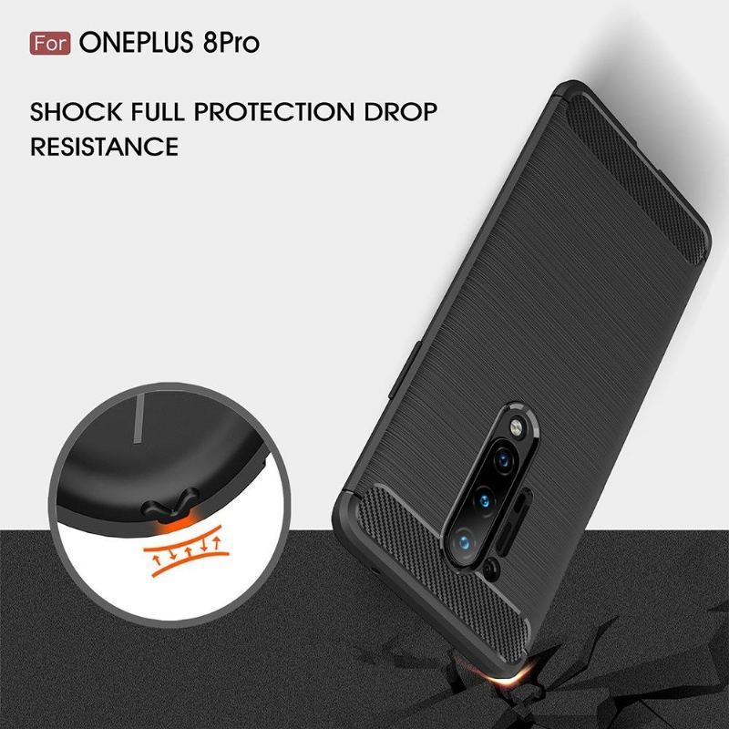 Etui do OnePlus 8 Pro Biznes Janice In Carbon Brushed Gel