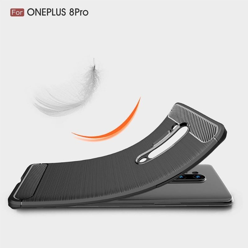 Etui do OnePlus 8 Pro Biznes Janice In Carbon Brushed Gel