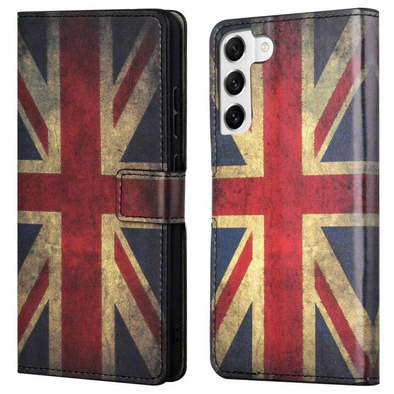 Etui Folio do Samsung Galaxy S23 Plus 5G Vintage Angielska Flaga