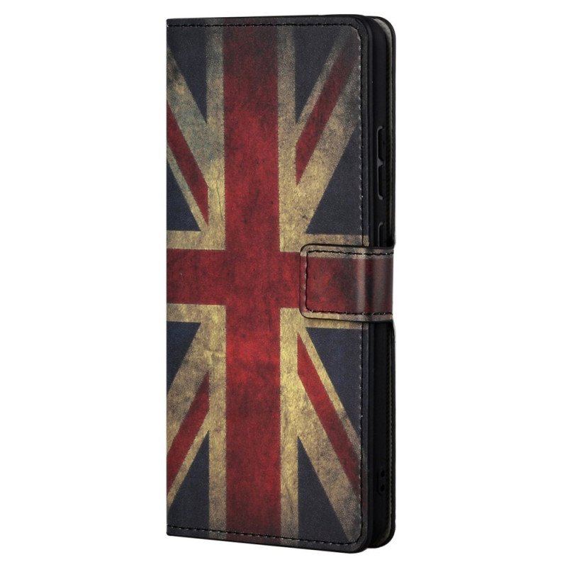 Etui Folio do Samsung Galaxy S23 Plus 5G Vintage Angielska Flaga